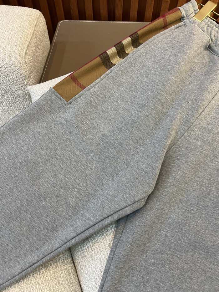 NIGO Burberry Men's Spring & Fall Side Check Crop Cotton Drawstring Knit Sweatpants Pants #nigo72529