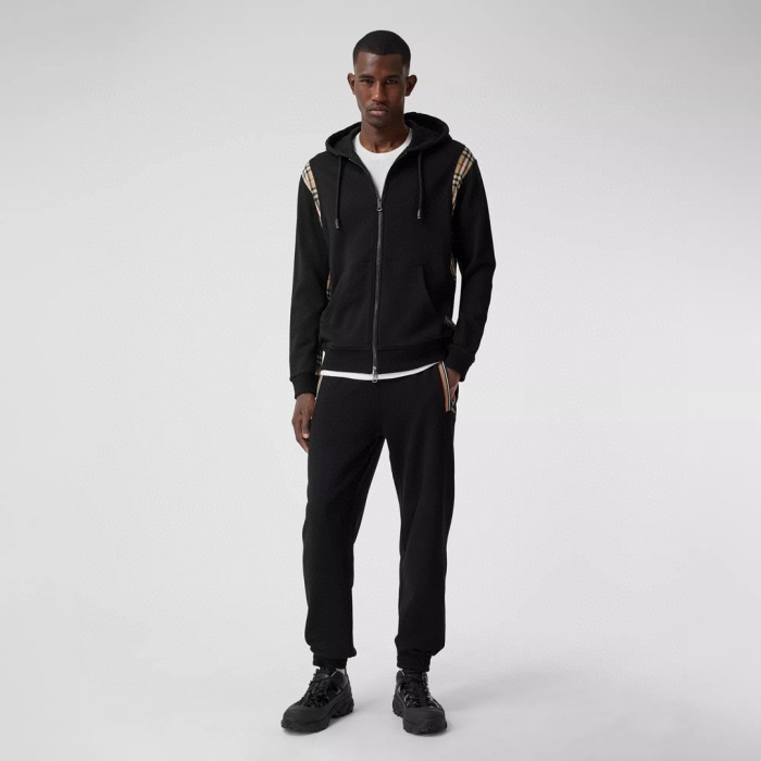 NIGO Burberry Men's Spring and Autumn Plaid Crop Solid Color Hooded Zipper Jacket #nigo72528