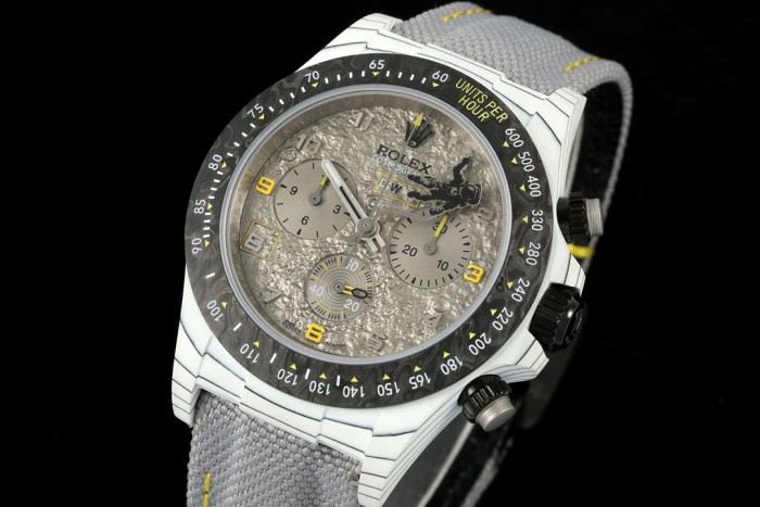 NIGO Rolex Men's Translucent Astronaut 3-D Embossed Moon Dial Mechanical Watch #nigo72539