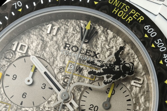 NIGO Rolex Men's Translucent Astronaut 3-D Embossed Moon Dial Mechanical Watch #nigo72539