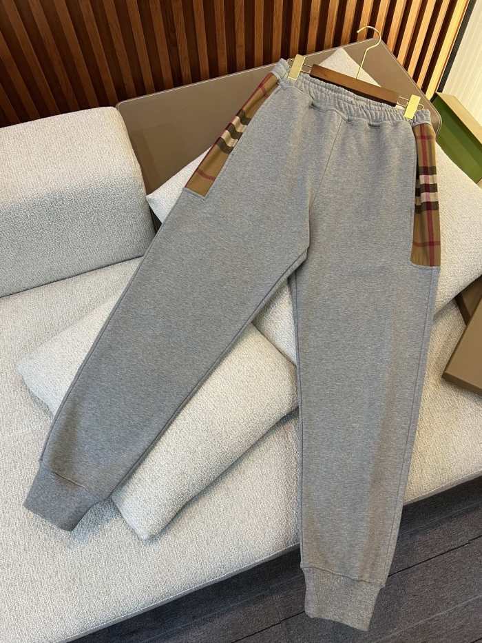 NIGO Burberry Men's Spring & Fall Side Check Crop Cotton Drawstring Knit Sweatpants Pants #nigo72529