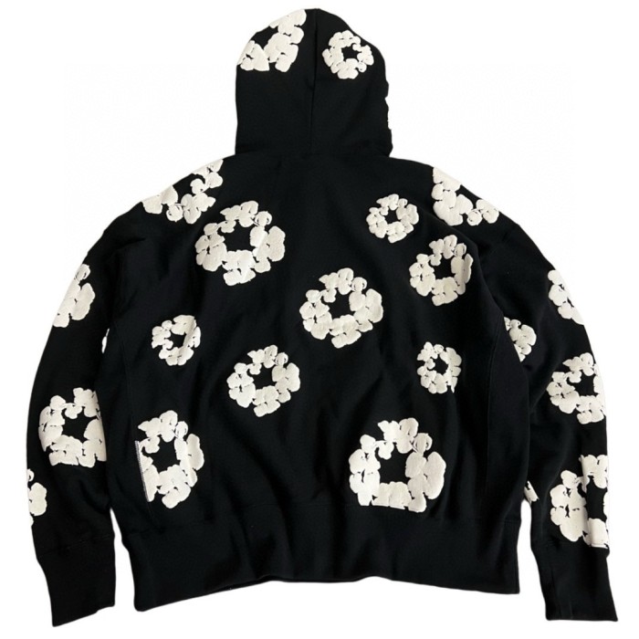 NIGO Denim Tears Men's And Women's Spring And Fall Black And White Snowflake Print Hooded Sweatshirt Pullovers #nigo72538