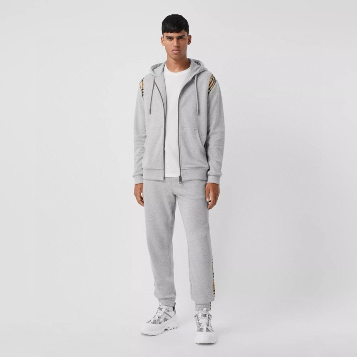 NIGO Burberry Men's Spring and Autumn Plaid Crop Solid Color Hooded Zipper Jacket #nigo72528