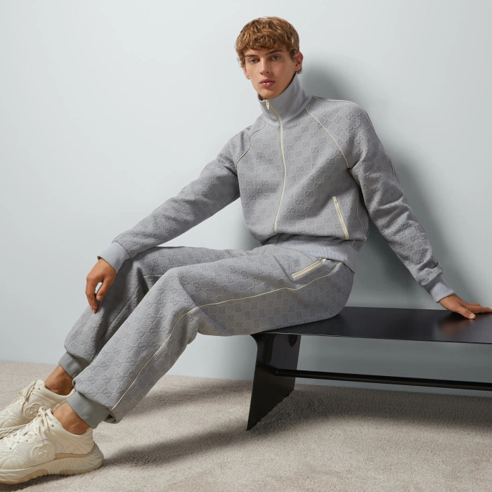 NIGO Gucci Men's Spring and Autumn Letter Printed Zipper Long Sleeve Jacket Lace-Up Knit Sweatpants Pants Set Suit #nigo72537