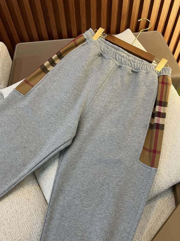 NIGO Burberry Men's Spring & Fall Side Check Crop Cotton Drawstring Knit Sweatpants Pants #nigo72529