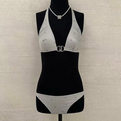 NIGO Chanel Women's Summer Solid Color Monogrammed Bikini Swimsuit Swim Trunks Set Suit #nigo72534