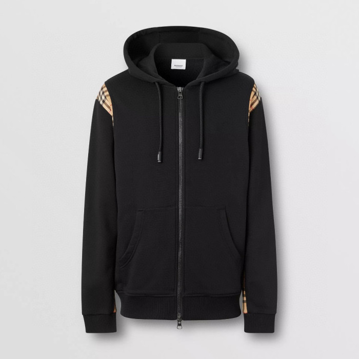 NIGO Burberry Men's Spring and Autumn Plaid Crop Solid Color Hooded Zipper Jacket #nigo72528