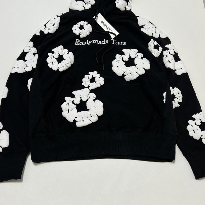 NIGO Denim Tears Men's And Women's Spring And Fall Black And White Snowflake Print Hooded Sweatshirt Pullovers #nigo72538