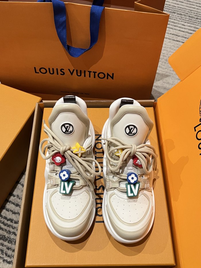 NIGO Louis Vuitton Archlight Women's Tech Mesh Fabric Leather Lace-Up Low Top Casual Sneakers Shoes #nigo72562