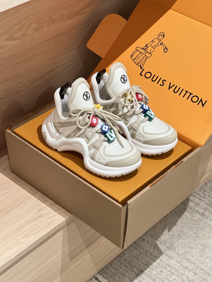 NIGO Louis Vuitton Archlight Women's Tech Mesh Fabric Leather Lace-Up Low Top Casual Sneakers Shoes #nigo72562