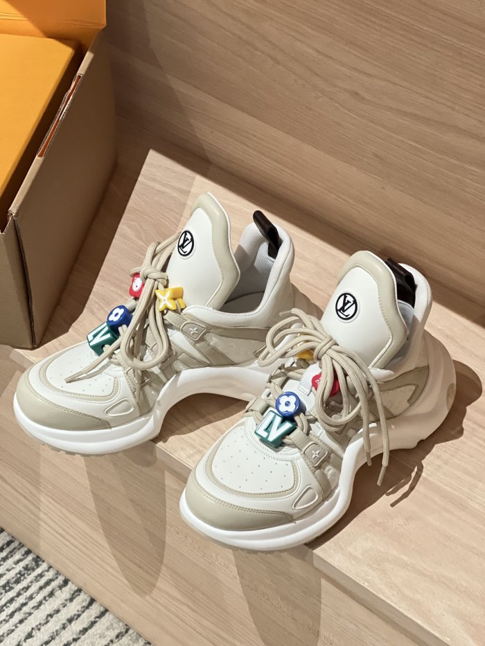 NIGO Louis Vuitton Archlight Women's Tech Mesh Fabric Leather Lace-Up Low Top Casual Sneakers Shoes #nigo72562