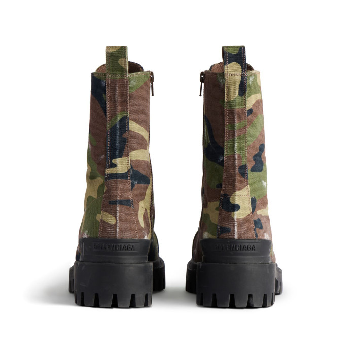 NIGO Balenciaga Men's Autumn And Winter Dark Green Round Toe Lace Up Side Camo Printed Short Boots Casual Martin Boots Shoes Ngvp #nigo8892