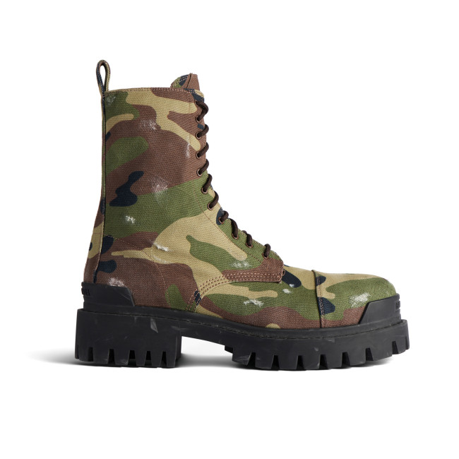 NIGO Balenciaga Men's Autumn And Winter Dark Green Round Toe Lace Up Side Camo Printed Short Boots Casual Martin Boots Shoes Ngvp #nigo8892