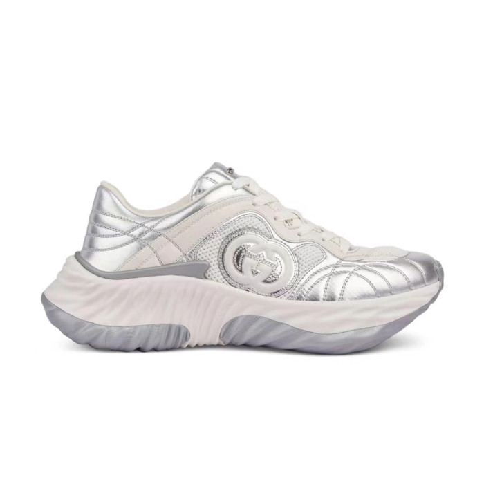 NIGO Gucci Ripple Women's Solid Color Leather Fashion Comfortable Low Top Lace Up Thick Bottom Sneakers Shoes #nigo72569