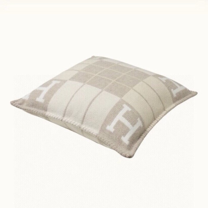 NIGO Hermes Colorblocked Checkered Logo Cozy Fashion Wool Pillow Simple Elegant Lightweight Home Decoration #nigo71386