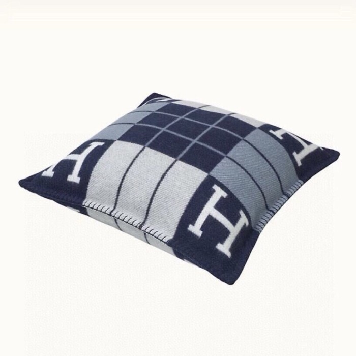 NIGO Hermes Colorblocked Checkered Logo Cozy Fashion Wool Pillow Simple Elegant Lightweight Home Decoration #nigo71386