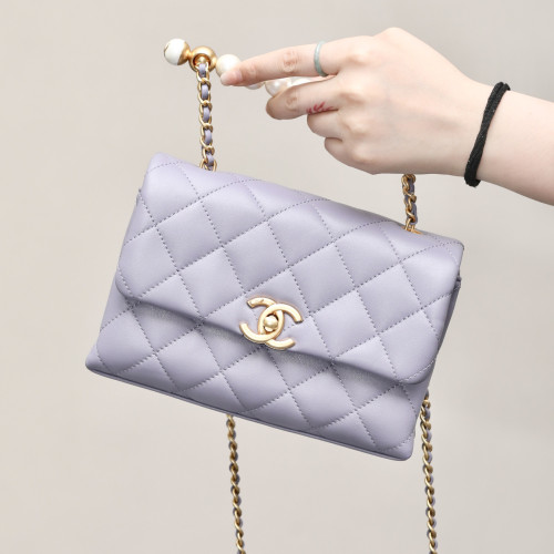 NIGO Chanel Women's Solid Color Gold Buckle Rhombus Strain Chain Leather Flap Bag Shoulder Crossbody Bags #nigo72598