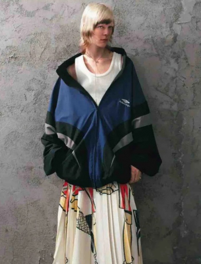NIGO 3B Sports Icon Off Shoulder Balenciaga Men's and Women's Autumn and Winter Letter Logo Print Splicing Zip Loose Fit Long Sleeve Jacket #nigo72595