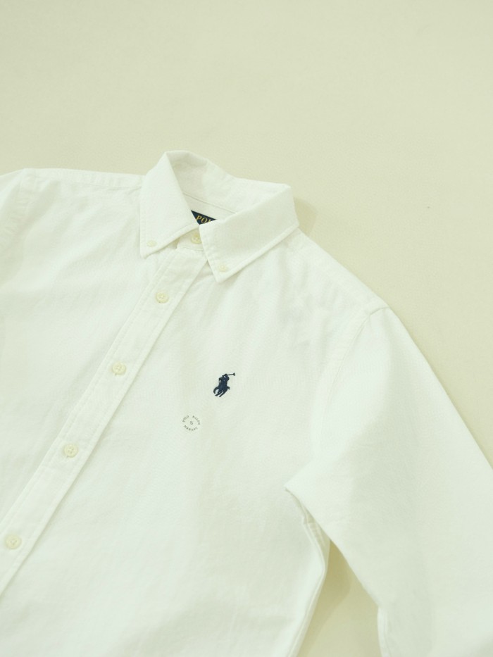 NIGO Ralph Lauren Men's Spring and Fall Logo Embroidery Fitted Single Breasted Long Sleeve Shirt #nigo72613
