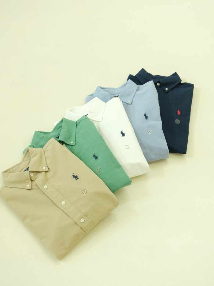 NIGO Ralph Lauren Men's Spring and Fall Logo Embroidery Fitted Single Breasted Long Sleeve Shirt #nigo72613