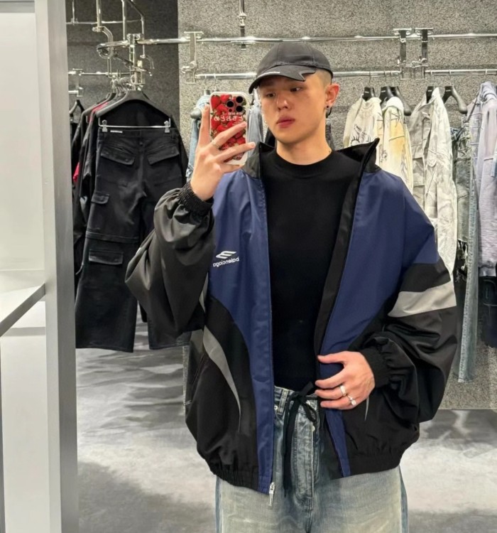 NIGO 3B Sports Icon Off Shoulder Balenciaga Men's and Women's Autumn and Winter Letter Logo Print Splicing Zip Loose Fit Long Sleeve Jacket #nigo72595