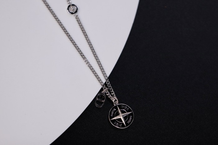 NIGO Dior AND STONE ISLAND Men's Silver Skeleton Pendant Necklace Jewelry #nigo72617