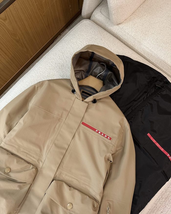 NIGO Prada Extreme-Tex Women's Autumn/Winter Monogrammed Striped Standing Collar Printed Zipper Long Sleeve Ski Jacket #nigo72622