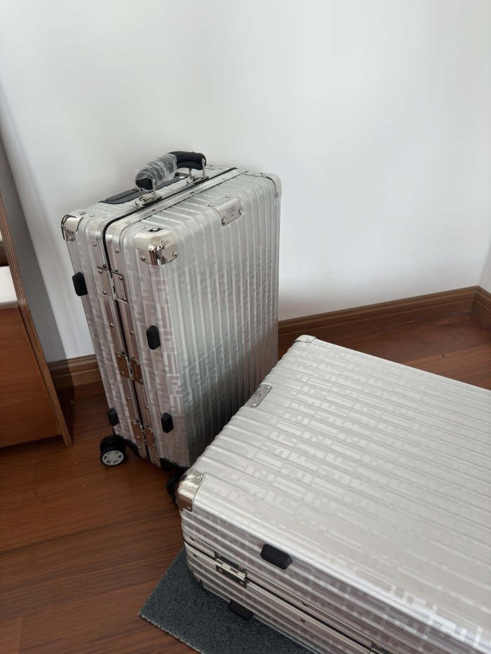 NIGO Fendi Men's Silver Monogrammed Luggage Trolley Case Bag Bags #nigo72618