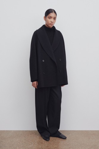 NIGO The Row Women's Spring And Autumn Solid Color Lapel Double Breasted Mid-Length Cashmere Wool Long Sleeve Fitted Jacket Coat Ngvp #nigo8858