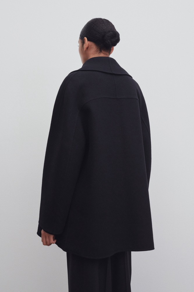 NIGO The Row Women's Spring And Autumn Solid Color Lapel Double Breasted Mid-Length Cashmere Wool Long Sleeve Fitted Jacket Coat Ngvp #nigo8858