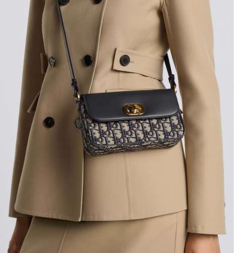 NIGO Dior 30 Montaigne Women's Adjustable Removable Shoulder Strap Flap Closure Jacquard Denim Shoulder Crossbody Bag Bags #nigo72653