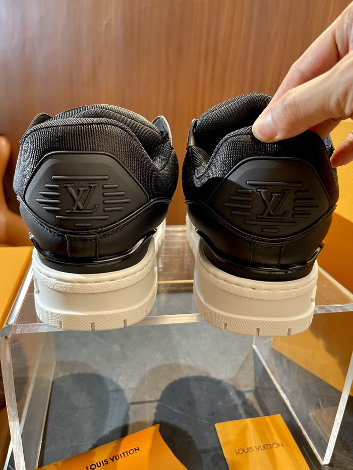 NIGO Louis Vuitton Trainer Maxi Men's Clashing Colours Round Toe Leather Lace Up Low Top Board Shoes #nigo72654