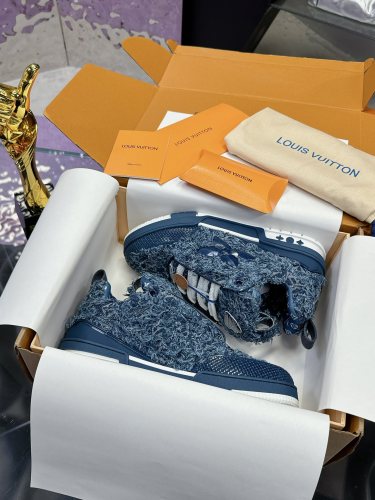NIGO Louis Vuitton LV Skate Men's Logo Leather Low Cut Lace Up Board Shoes With Color Blocking Fashionable And Comfortable Casual Shoes #nigo72656