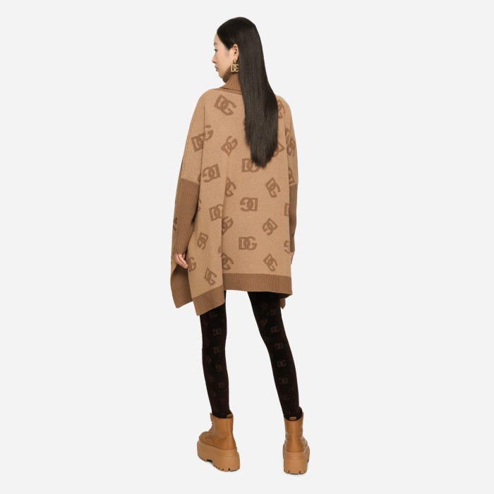 NIGO Dolce&Gabbana Women's Spring and Autumn Khaki Wool Turtleneck Sweater Pullover #nigo72652