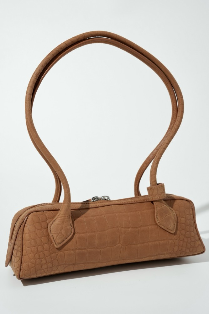 NIGO Alaia Women's Le-Teckel Cowhide Long Handle Handbag Solid Color Zipper Casual Shoulder Bag Bags #nigo72687