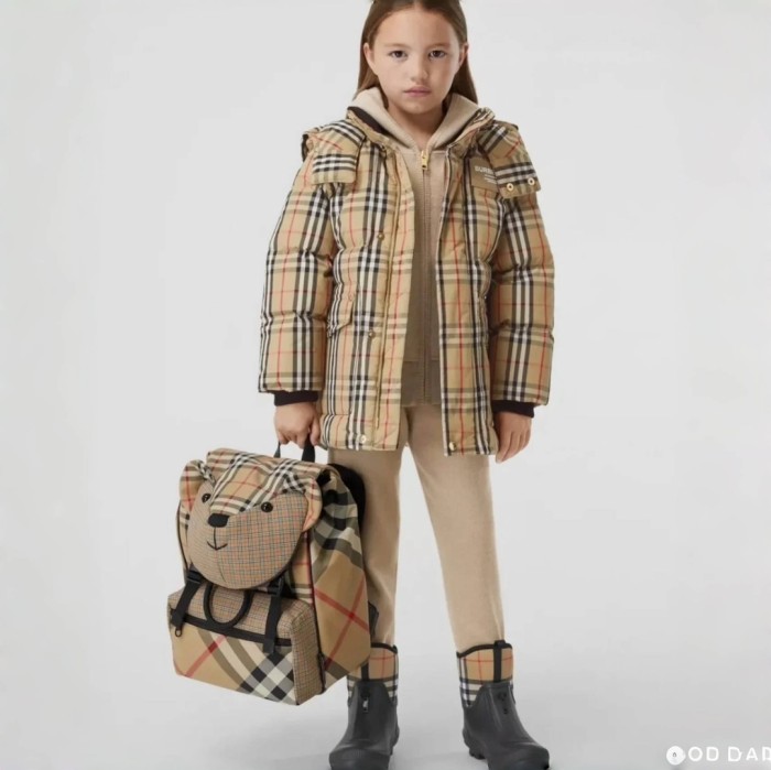 NIGO Burberry Children's Three Dimensional Thomas Teddy Bear Design Checkered Face Backpack Shoulder Bag Bags #nigo72691