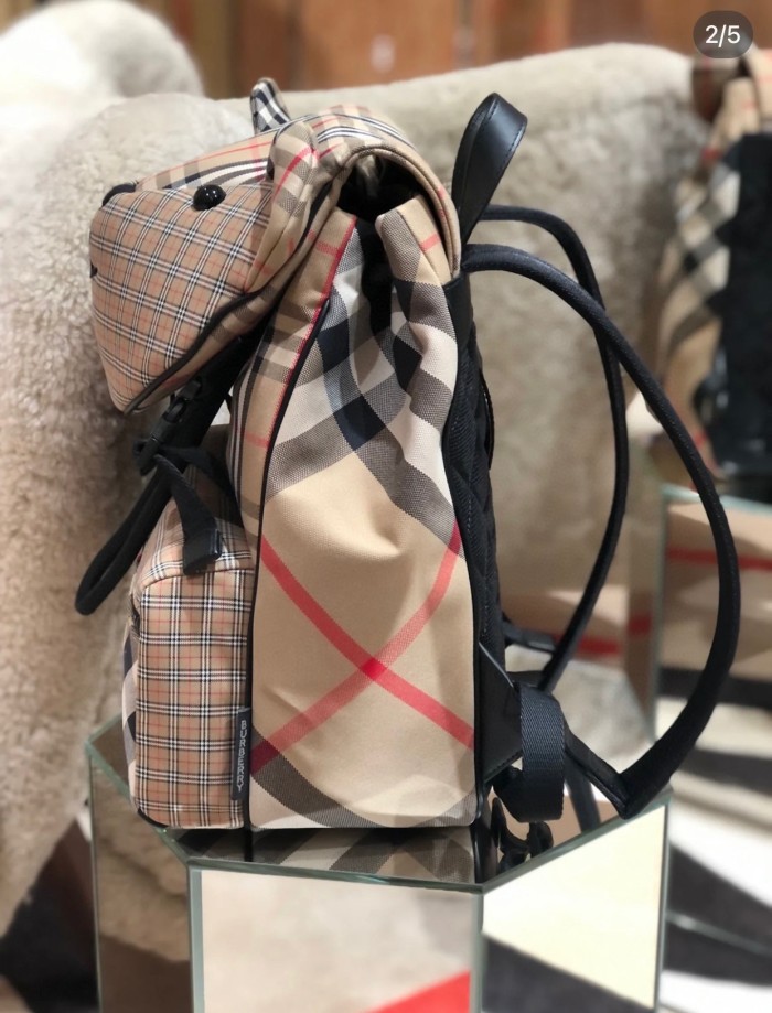 NIGO Burberry Children's Three Dimensional Thomas Teddy Bear Design Checkered Face Backpack Shoulder Bag Bags #nigo72691