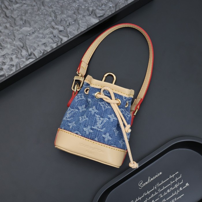 NIGO Louis Vuitton Women's Alphabet Printed Leather Mini Bucket Bag Pendant Keychain #nigo72698
