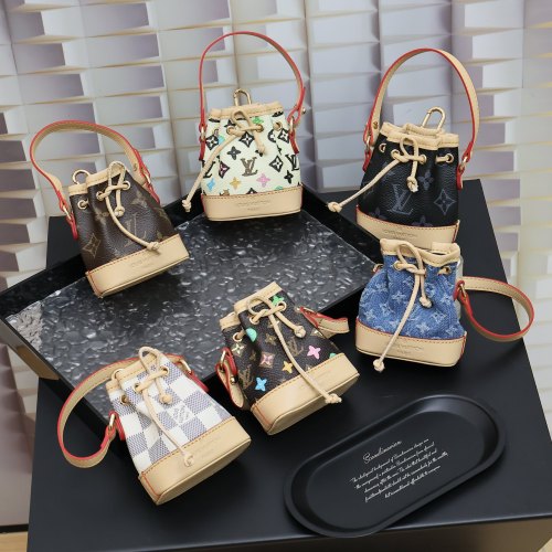 NIGO Louis Vuitton Women's Alphabet Printed Leather Mini Bucket Bag Pendant Keychain #nigo72698