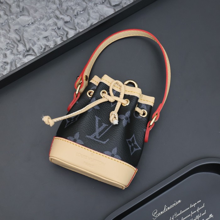 NIGO Louis Vuitton Women's Alphabet Printed Leather Mini Bucket Bag Pendant Keychain #nigo72698