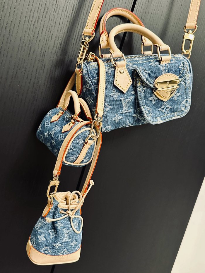 NIGO Louis Vuitton Women's Alphabet Printed Leather Mini Bucket Bag Pendant Keychain #nigo72698