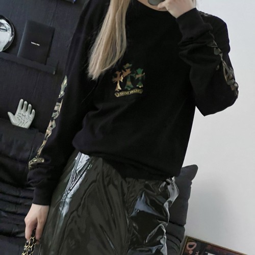 NIGO Chrome Hearts Men's and Women's Spring and Autumn Camouflage Print Logo Print Casual Round Neck Cotton Pullover Sweatshirt #nigo72693