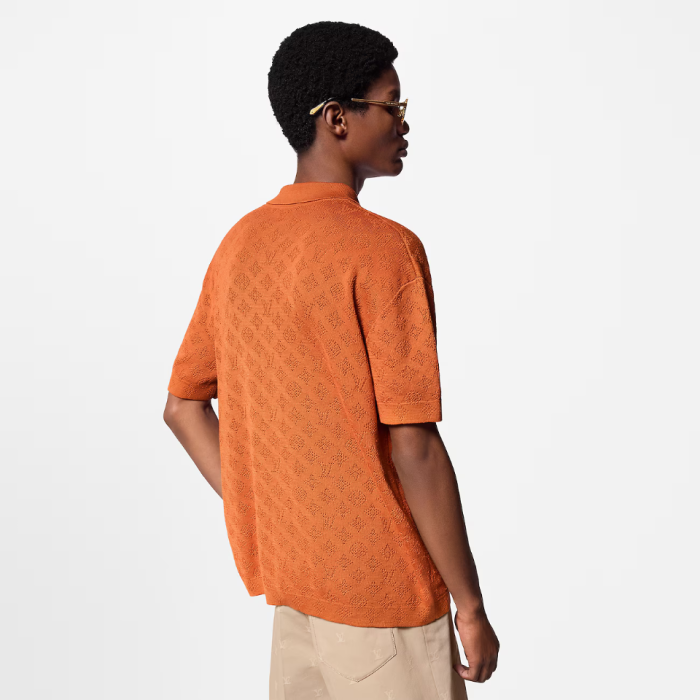 NIGO Louis Vuitton Men's Summer Orange Skeleton Letter Printed Single Breasted Short Sleeve Shirt #nigo75627
