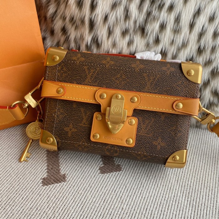 NIGO Louis Vuitton SOUL TRUNK Men's Brown Removable Shoulder Strap Lock Closure Canvas Leather Shoulder Crossbody Handbag Bag Bags #nigo72745