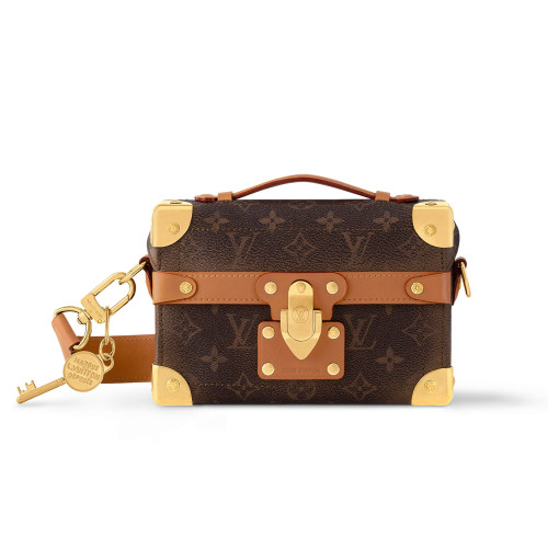 NIGO Louis Vuitton SOUL TRUNK Men's Brown Removable Shoulder Strap Lock Closure Canvas Leather Shoulder Crossbody Handbag Bag Bags #nigo72745
