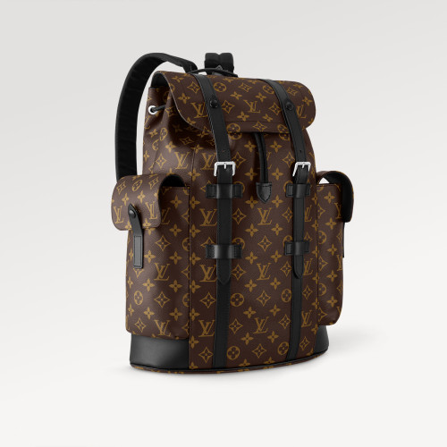NIGO Louis Vuitton Christopher Medium Backpack Color Blocked Leather Retro Printed Men's Fashion Backpack  Bags #nigo71399