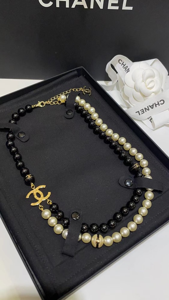 NIGO Chanel Women's Two-tone Pearl Shaped Metal Necklace Jewelry #nigo72747