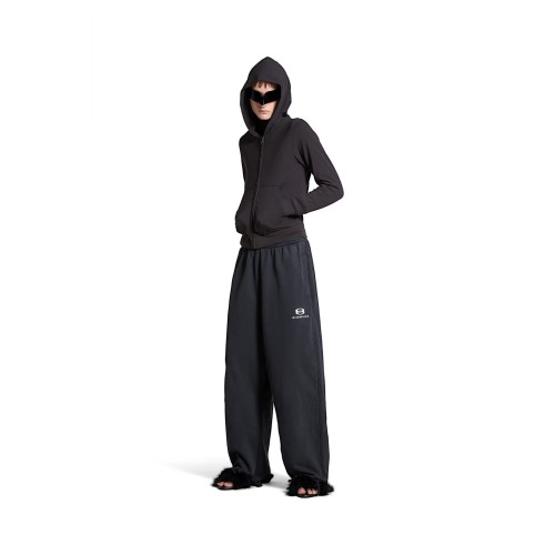 NIGO Balenciaga Men's Women's Four Seasons Solid Color Cotton UNITY Sports Iconic Cropped Sweatpants Loose Straight Raw Edge Casual Pant #nigo71415