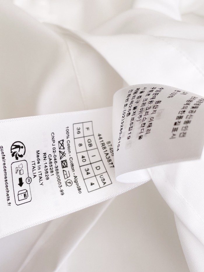 NIGO Dior Women's Spring and Autumn Solid Color Logo Embroidery White Lapel Long Sleeve Shirt #nigo72764