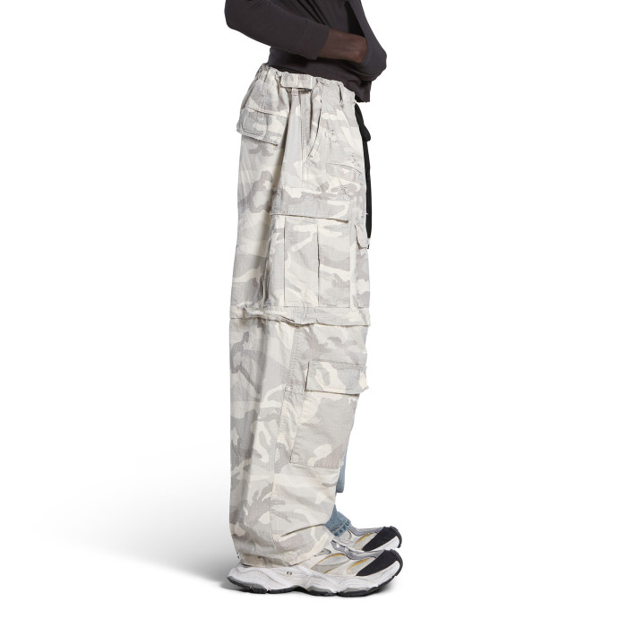 NIGO Balenciaga Men's Four Seasons Vintage Washed Camouflage Splicing Frayed Jeans Fashion High Street Straight Wide Leg Work Pants Ngvp #nigo9121